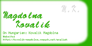 magdolna kovalik business card